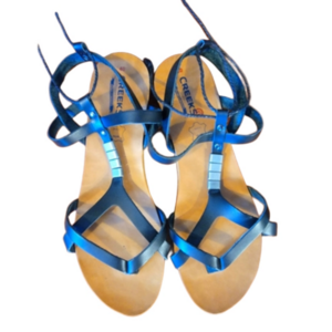 Leather lace up gladiator sandals made in Spain